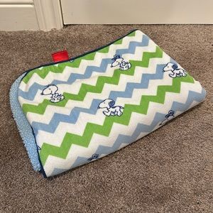 Chevron Baby Blanket with Cartoon Snoopy Design